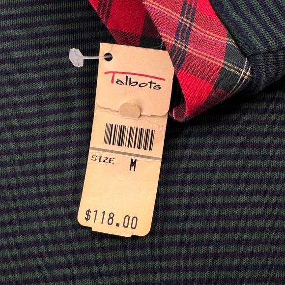 NWT Vintage Talbots Sara Campbell Plaid Collar Striped Shirt Women's Medium - Picture 4 of 11